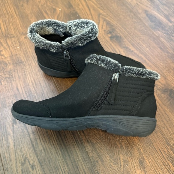 Easy Spirit Elinot Faux Fur Black Ankle Boots Women’s Size 7 - Picture 7 of 8